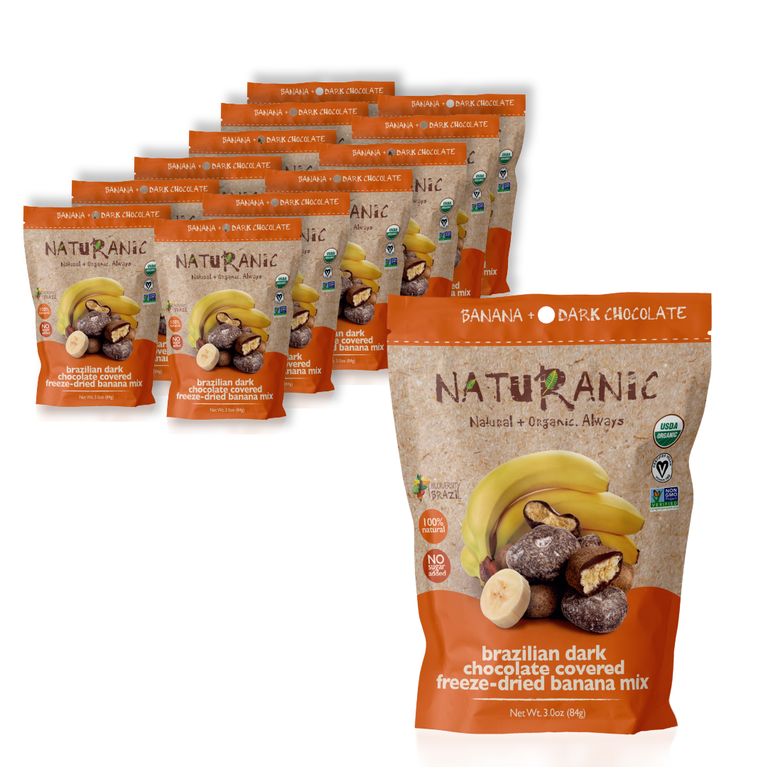 Brazilian Dark Chocolate Covered Freeze-Dried Banana Mix