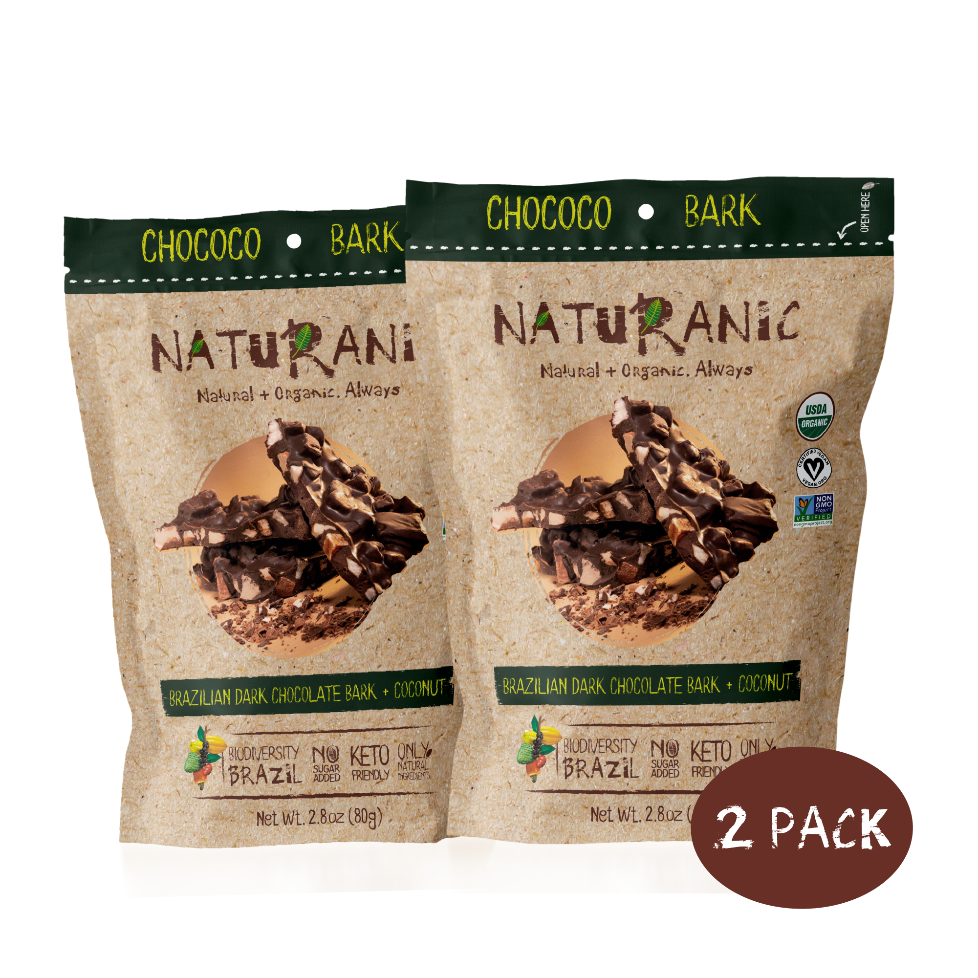 Brazilian Dark Chocolate Bark + Coconut