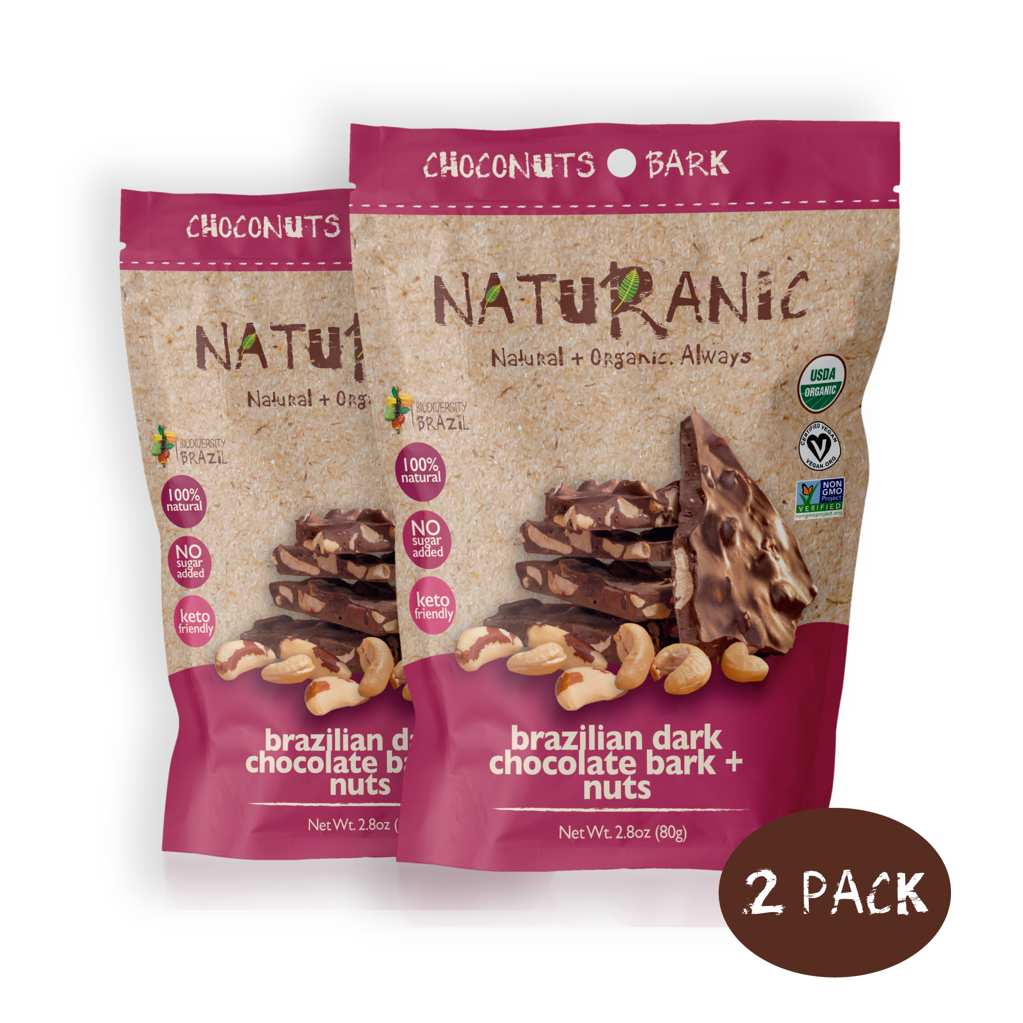 Brazilian Dark Chocolate Bark + Nuts