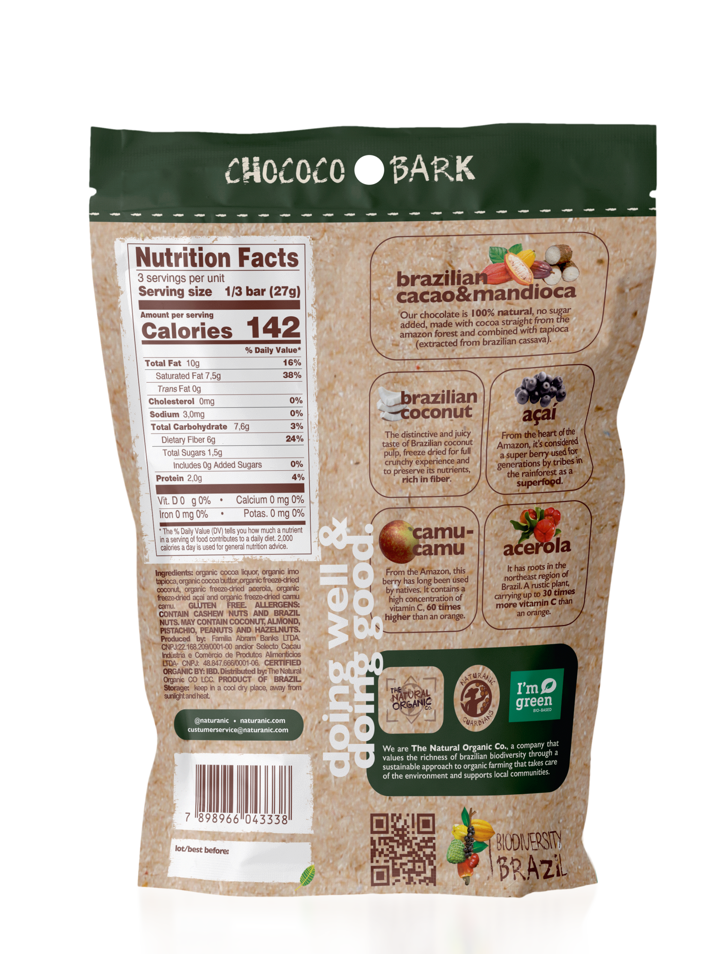 Brazilian Dark Chocolate Bark + Coconut