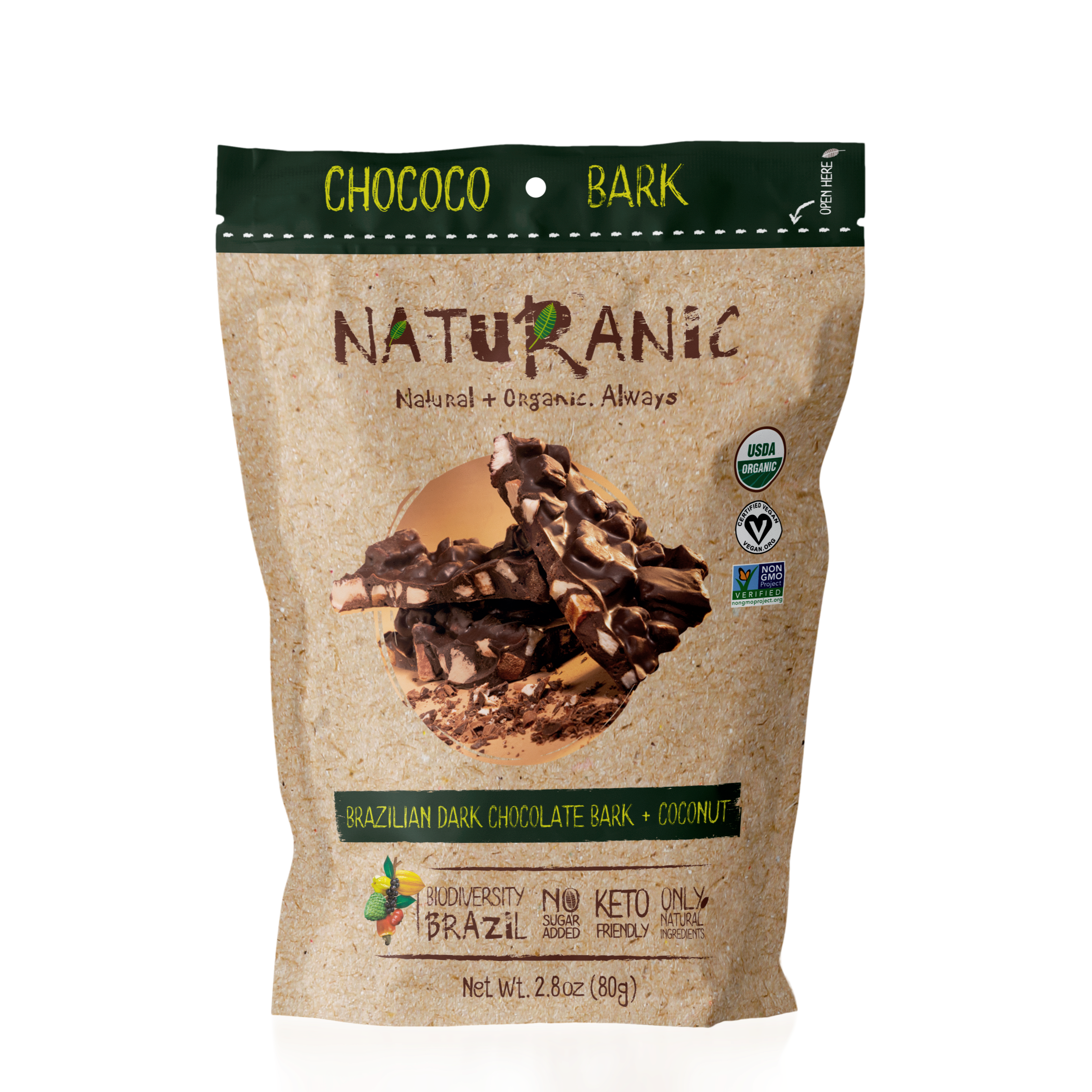 Brazilian Dark Chocolate Bark + Coconut