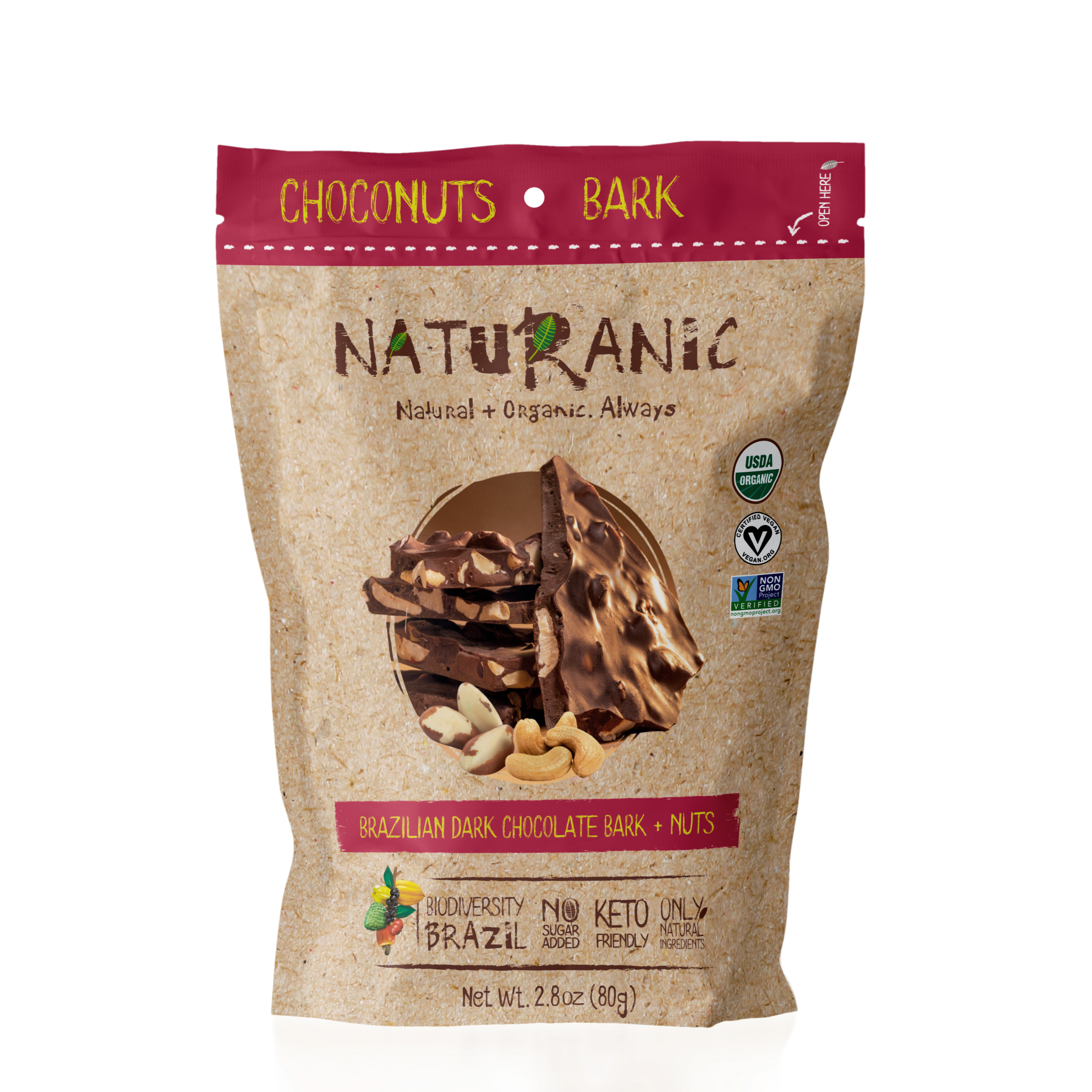 Brazilian Dark Chocolate Bark + Nuts