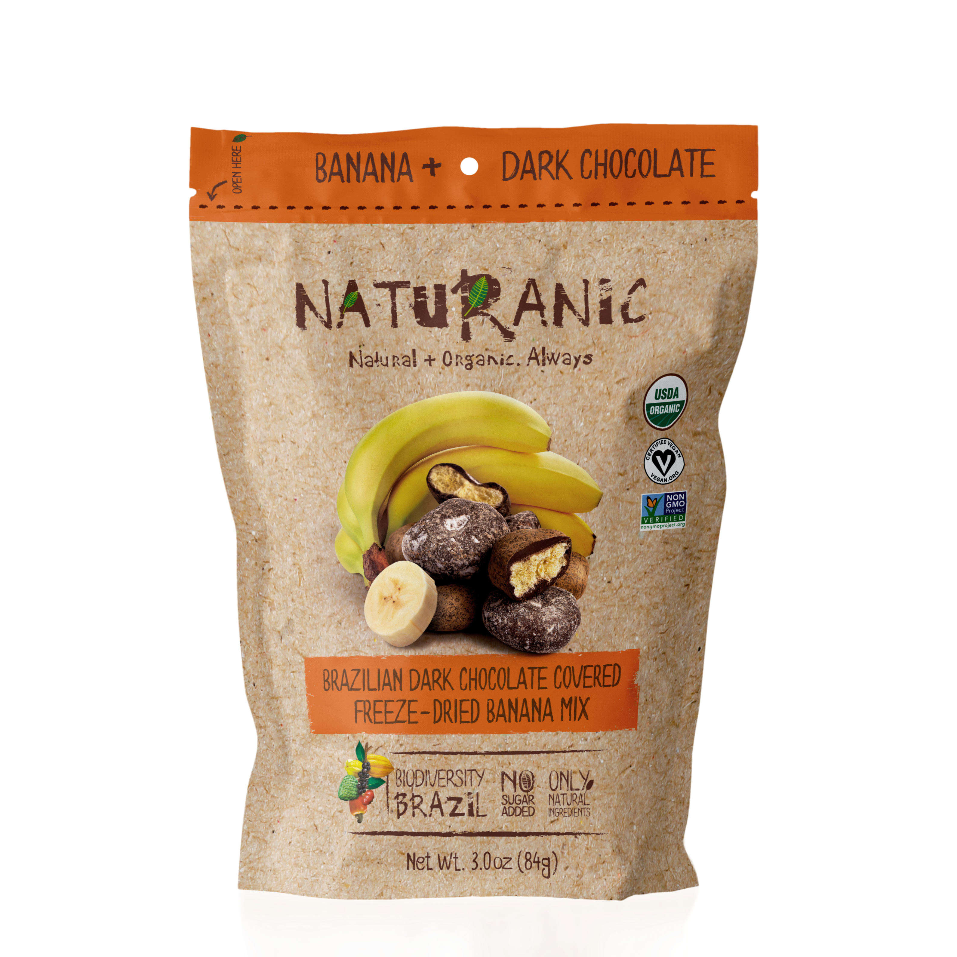 Brazilian Dark Chocolate Covered Freeze-Dried Banana Mix