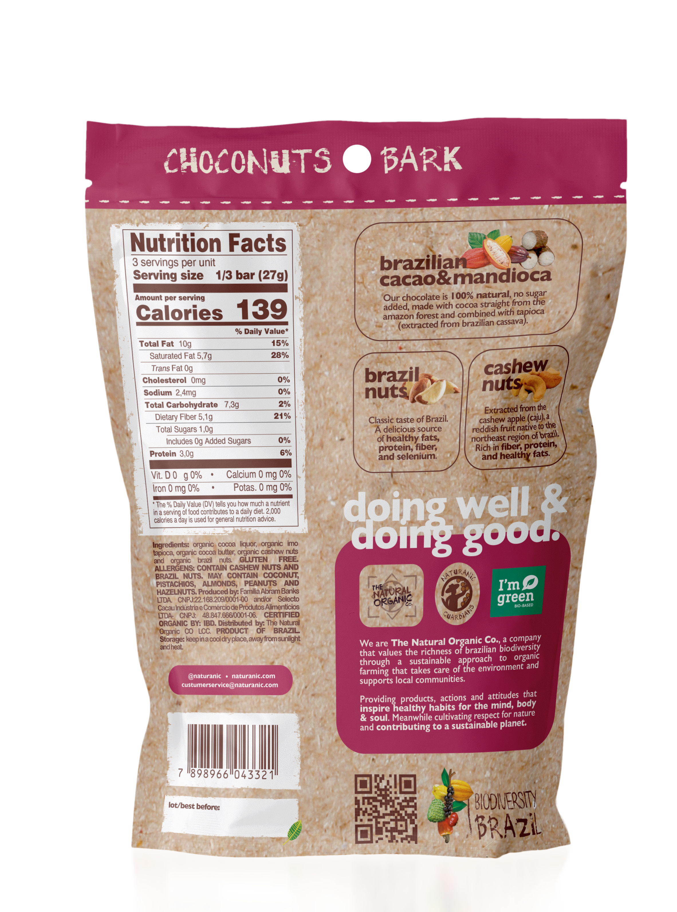 Brazilian Dark Chocolate Bark + Nuts