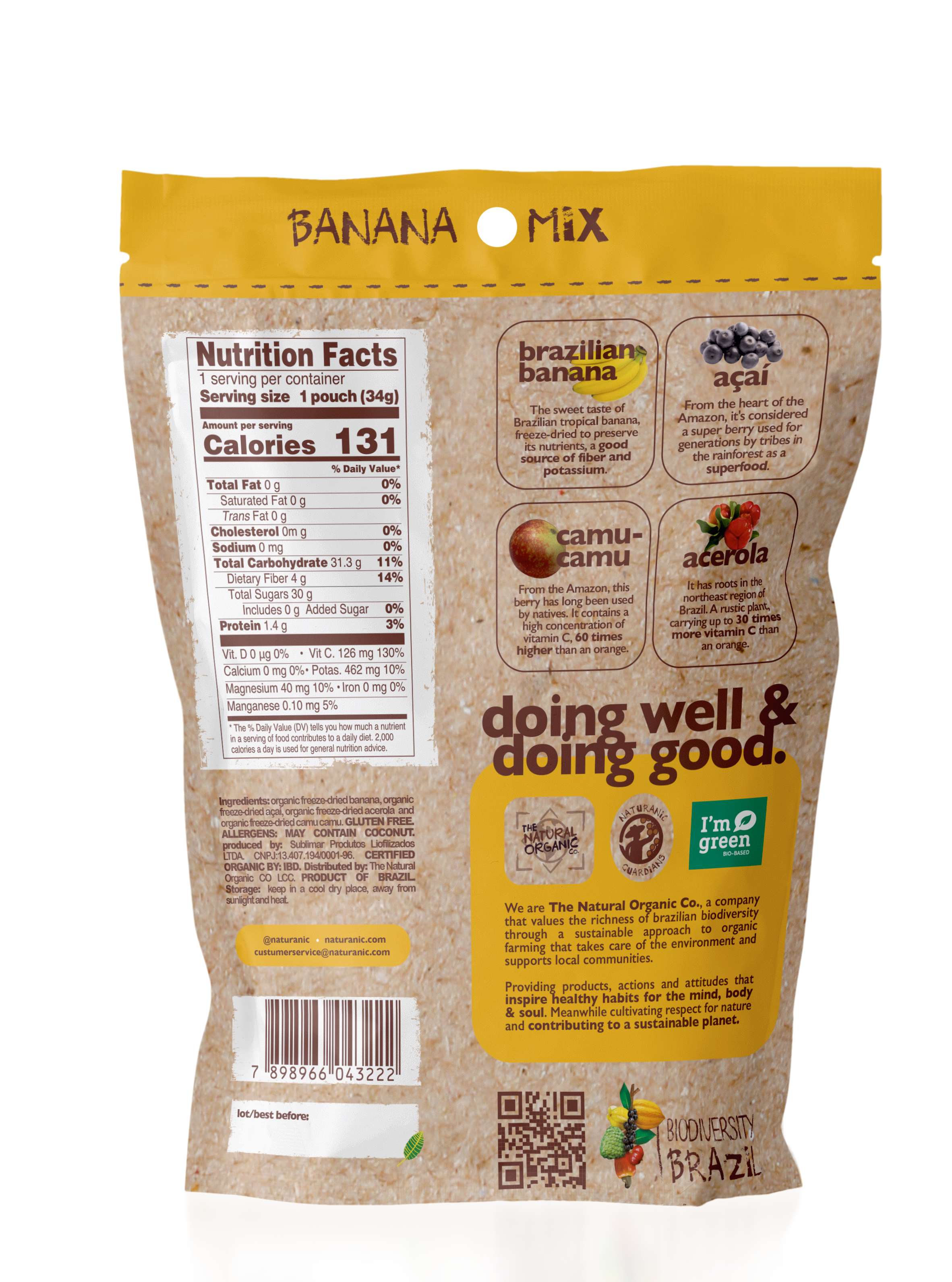 Brazilian Freeze-Dried Banana Mix